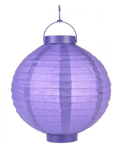 Dark Purple LED Round Paper Battery Lantern