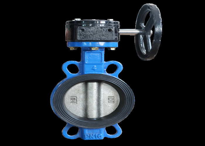 China Wafer Type Butterfly Valve Worm Gear Pinless Cast Iron 1.0/1.6Mpa wholesale