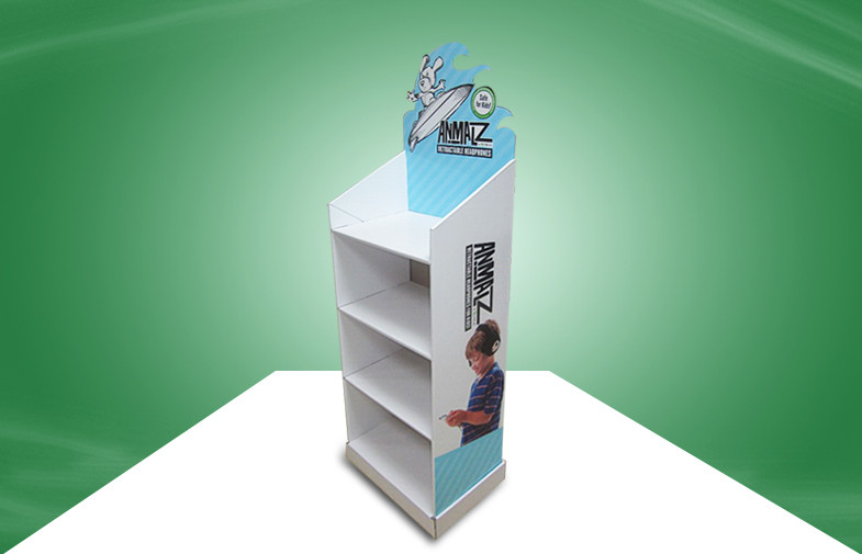 4-Shelf Cardboard Display Stands UV / Matt Lamination For Kid Tracking Mobile for sale