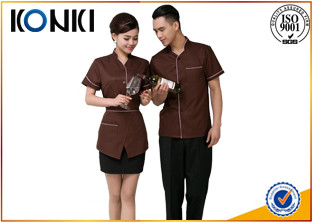 China Custom Color Restaurant Staff Uniforms For Waitresses Side Open wholesale