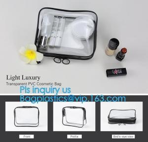 China Popular Iridescent Clear PVC Makeup Bag, custom logo printing clear pvc makeup Bag, portable cosmetics makeup bag, handl on sale