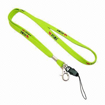 China Tubular Neck Polyester Lanyard with Metal Snap Hook and Plastic Detachable Buckles for Mobile Hold  wholesale