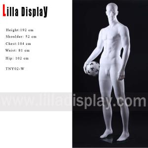 China sport athletic football player male mannequin right hand holding ball pose TNY02-W wholesale