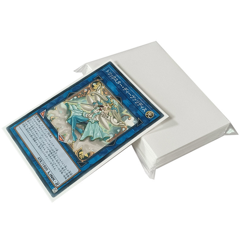 China Custom Standard Size YGO 62x89mm Board Game Sleeves Plastic Card Sleeves White Texture wholesale