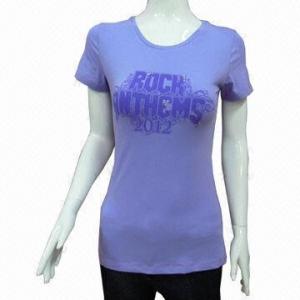 China Fashionable Women's T-shirt, Customized Styles and Logo Printing Welcomed  wholesale