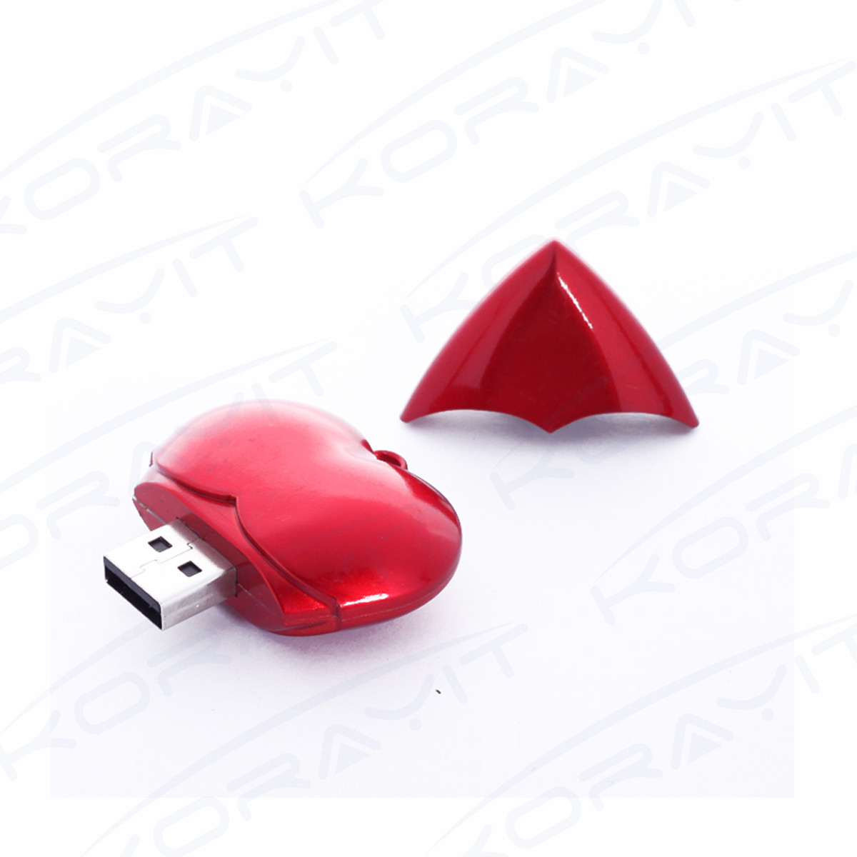 China Red Heart Shape Plastic USB Flash Drive, Valentine's Day Gifts Love Heart USB Memory Stick wholesale