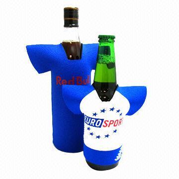 China Neoprene Wine Beer Bottle Stubby Holder/Can or Bottle Cooler in T-Shirt Shape  wholesale