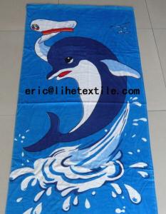 China 100% cotton reactive printed beach towel 30X60'' GSM350 400 wholesale