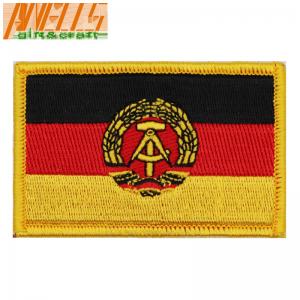 China International  Embroidered Country Flag Patches Hook And Loop Backing wholesale