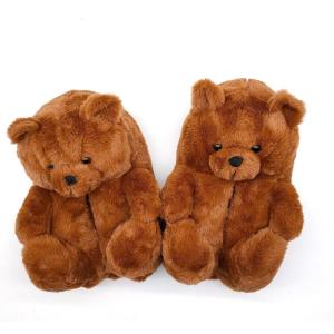 China Lovely Plush Teddy Bear Slippers For Bedroom BV Certified wholesale