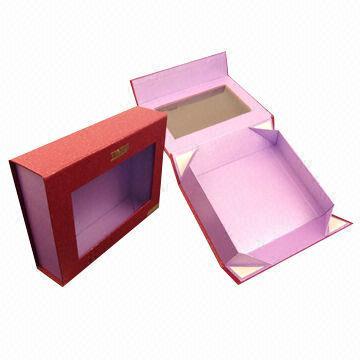 Foldable Gift Box with Cut-out Window for Cosm