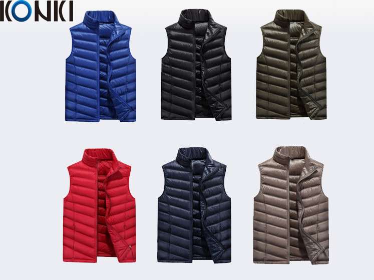 China Winter Orange Down Vest Custom Jackets Winter Vest Polyester / Pad Material wholesale