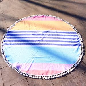 China Summer Customized Round Pink Beach Towels with Tassels Sand Free Beach Towels 100% cotton wholesale