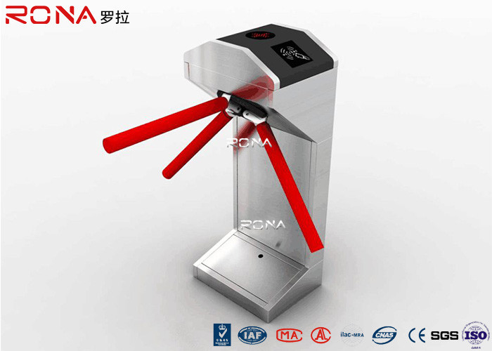 China Half Height Tripod Turnstile Gate 304 Stainless Steel Both Directional RFID Card Reader wholesale