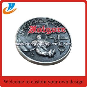 China 3D challenging metal coins,3D alloy die cast metal coin with old silver plated wholesale