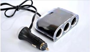 China 1 to 3 cigarette socket car adapter plug with 1 USB wholesale
