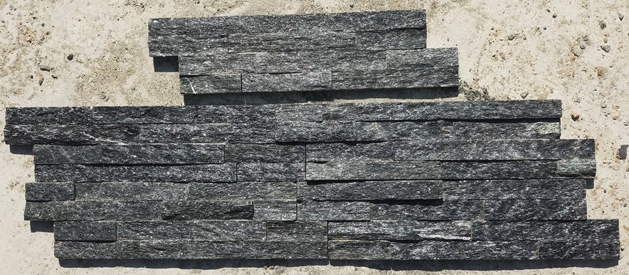 China Black Quartzite Thin Stone Veneer,Split Face Z Stone Wall Panels,Quartzite Zclad Stone Cladding,Culture Stone wholesale