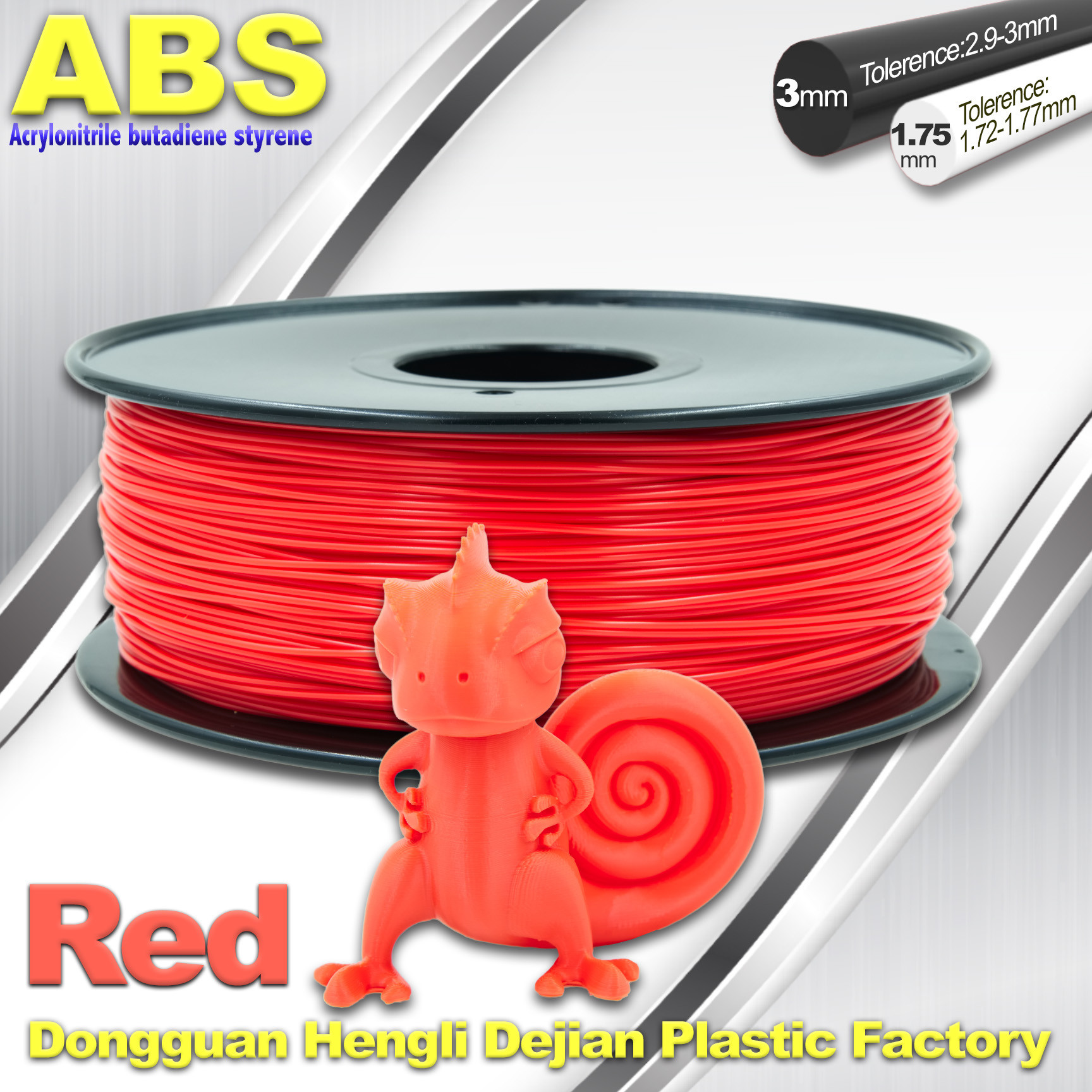 China Multi Color 1.75mm / 3mm ABS 3D Printer Filament Red With Good Elasticity wholesale