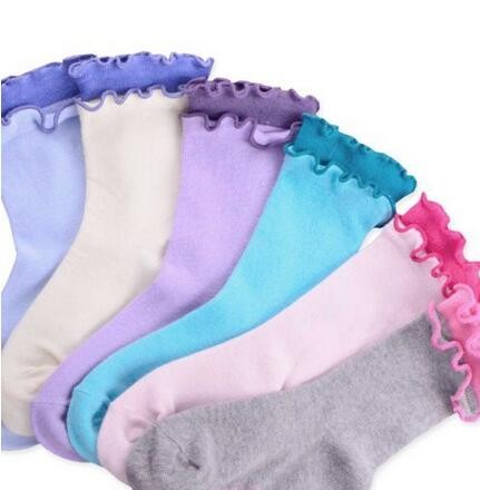 China Girls Cotton Double Ruffle Crew Socks 6 Pairs Pack wholesale