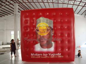 China Red Reusable durable helium cube balloon with Full digital printing for Sporting events wholesale