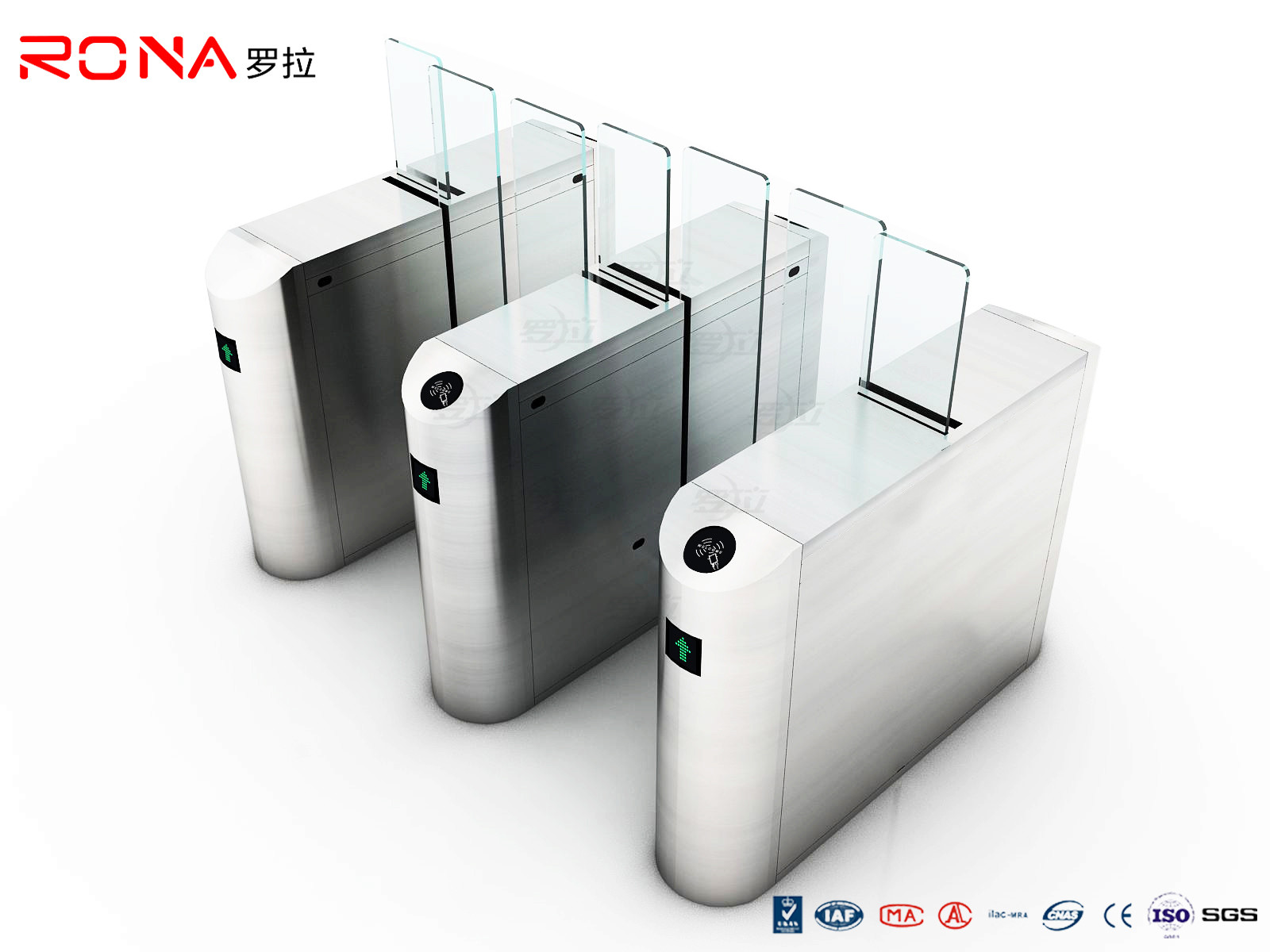 China Electronic Security Sliding Turnstile Gate Full Height SUS304 Material RFID Card Reader wholesale