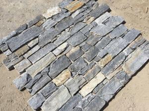 China Blue Quartzite Natural Stacked Stone Wall Cladding Back With Cement wholesale