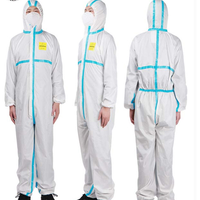 China Optional Size Waterproof Disposable Overalls Nonwoven SMS Virus Protection Suit wholesale