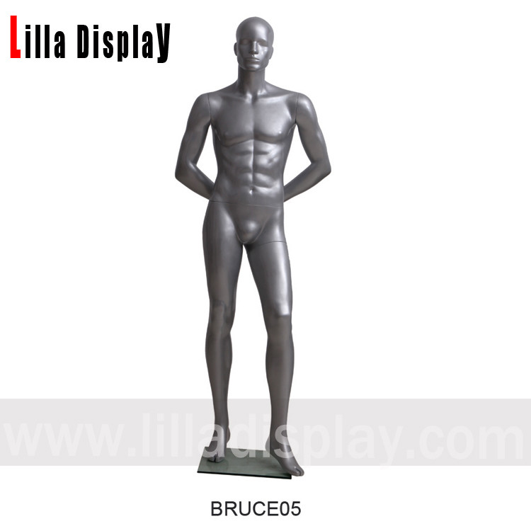 Buy cheap Dar gray color two arms back on waist male abstract mannequin Bruce 05 from wholesalers