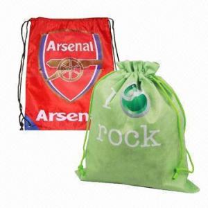 China Promotional Nonwoven or PE Drawstring Bag/Backpack, Small Order Quantity are Welcome  wholesale
