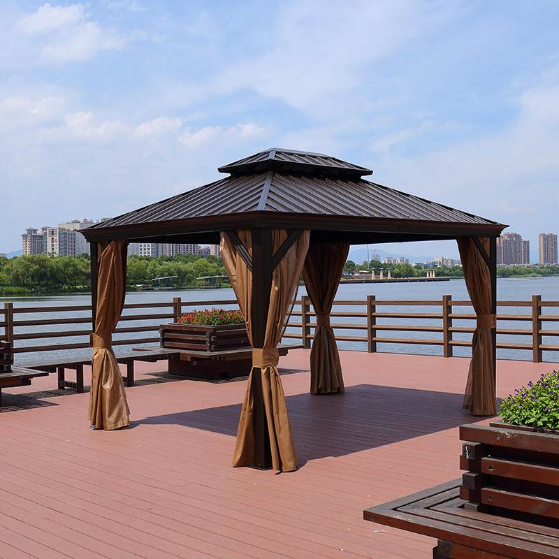 China Garden Party Double Polycarbonate Roof Gazebo Rust Proof wholesale