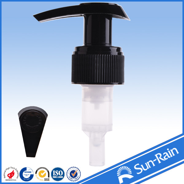 China Black plastic lotion pump 24mm 28mm for liquid soap packaging wholesale
