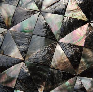 China Convex Surface Sea shell Wall Panel Black Butterfly Shell Decorating Panel Triangle 40mm wholesale