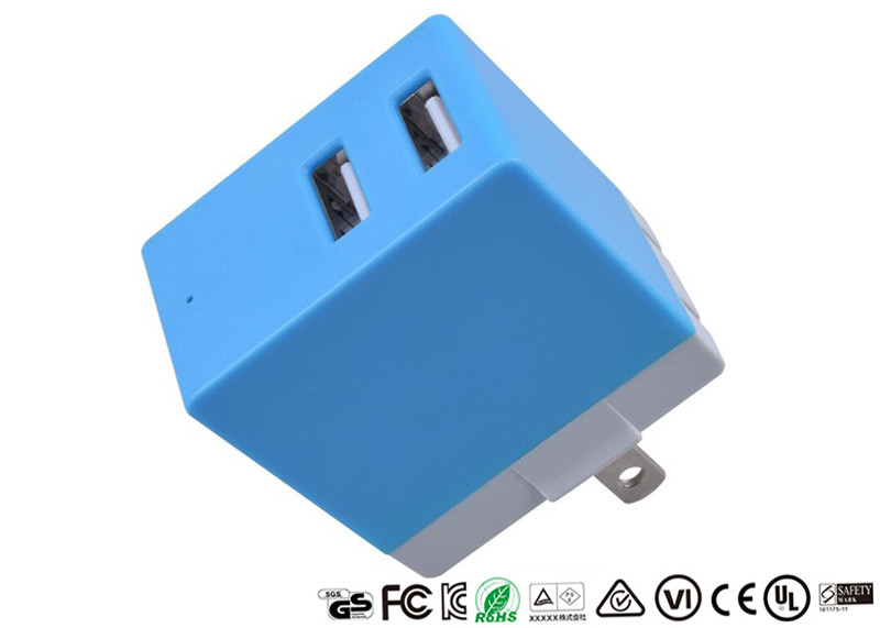 China US Plug Dual Port USB Charger Power Adapter 5V 2A 2.4A Home Travel Charger wholesale