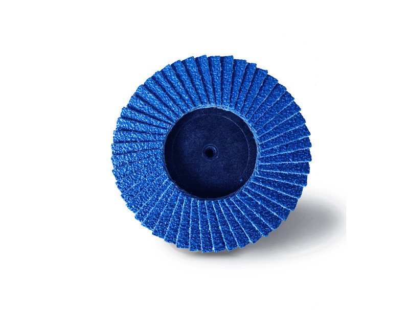 China 4.5" 200 Grit  Mini Flap Disc For Sanding Wood Zirconia Oxide Type R Blue Color wholesale