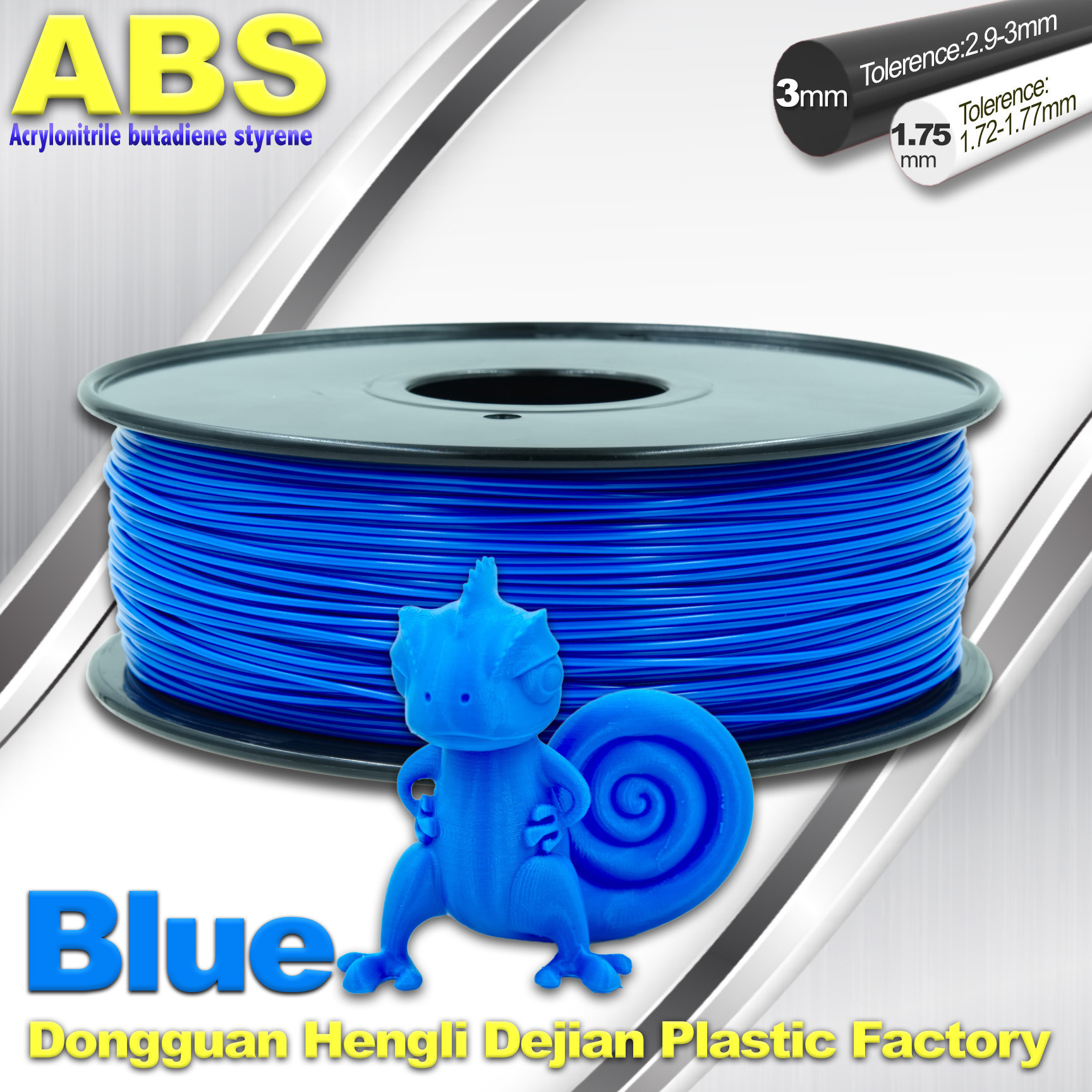 China 3D Printer Material Strength Blue Filament  , 1.75mm / 3.0mm ABS Filament Consumables wholesale