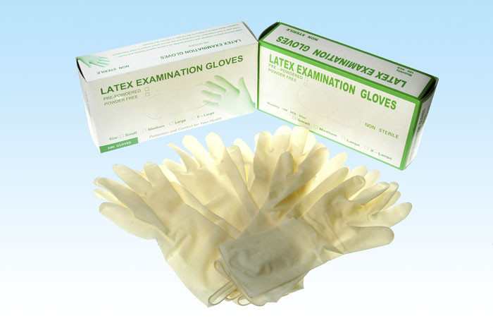 China Single use medical  good quality latex exam gloves OEM Powdered & powder free wholesale