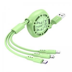 China Fast Charging Cable USB Type C 5A Data Charge Liquid silicone Cord Extractable 20cm to 100cm wholesale