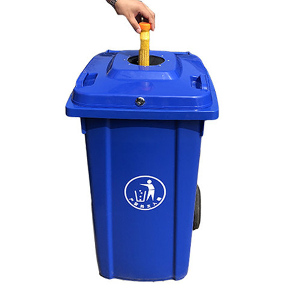 China Customized Recycling Locakable Garbage Wheelie Bin 240l Blue With Bottle Lids Locked wholesale