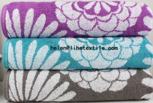 China 100% cotton jacquard bath towel , yarn dyed , towel set wholesale