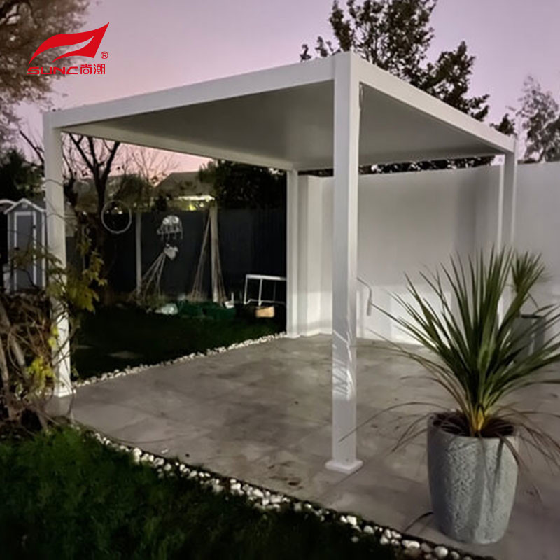 China Outdoor Motorized Aluminum Pergola 12" X 20" With Adjustable Roof And Zipscreen Blinds wholesale
