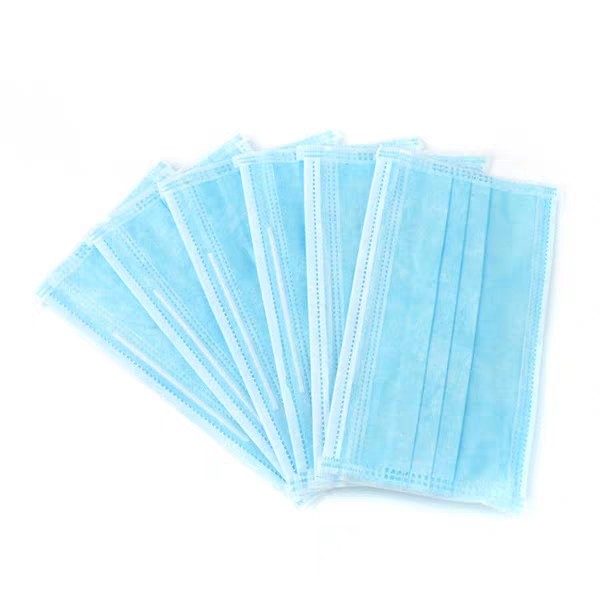China Adult Earloop Face Mask Blue Color Disposable 3 Ply Face Mask wholesale