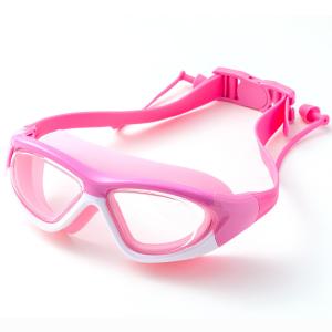 China Children Anti Fog Swimming Goggles With Ear Plugs Lens Oversized Sports Eyewear wholesale