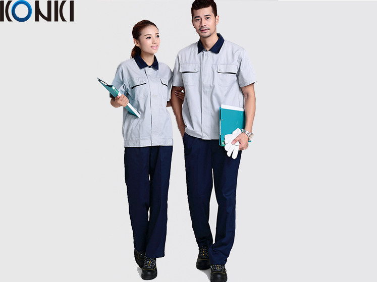 China CVC fabric anti-static workwear custom work uniform with company embroidery logo wholesale