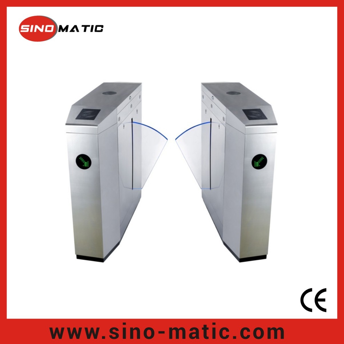 China Waist hight pedestrian gate CE approved retractable flap turnstile wholesale
