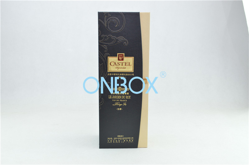 China Dark Blue Cardboard Personalized Wine Box Flocking Blister Insert Form wholesale