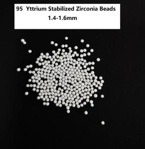China 95 Yttrium Stabilized Zirconia Beads 1.4-1.6mm grinding media with high strengnth good roundness on sale
