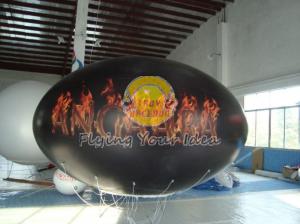 China Waterproof and Fireproof Black 0.18mm PVC Oval Balloon with Total Digital Printing wholesale