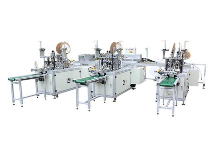 Buy cheap Fully Automatic Inside & Outside Earloop Surgical Mask Making Machine (1 body+3 from wholesalers