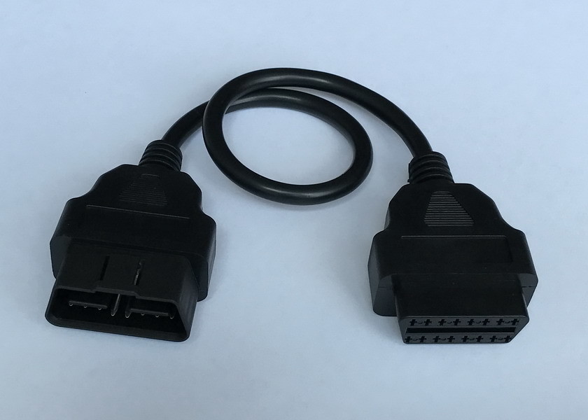 China 24V Male To Female Obd2 Extension Cable With Power Switch , Round Wire wholesale