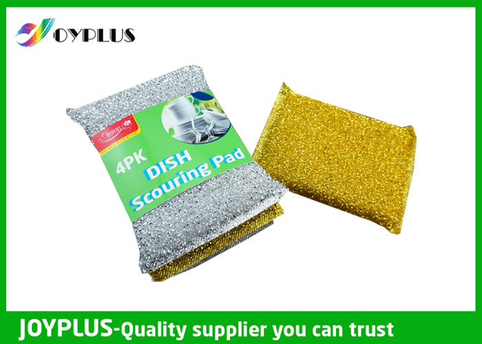 China High Density Kitchen Nylon Sponge Scrubber , Dish Washing Scrub Pads 4 Pack wholesale
